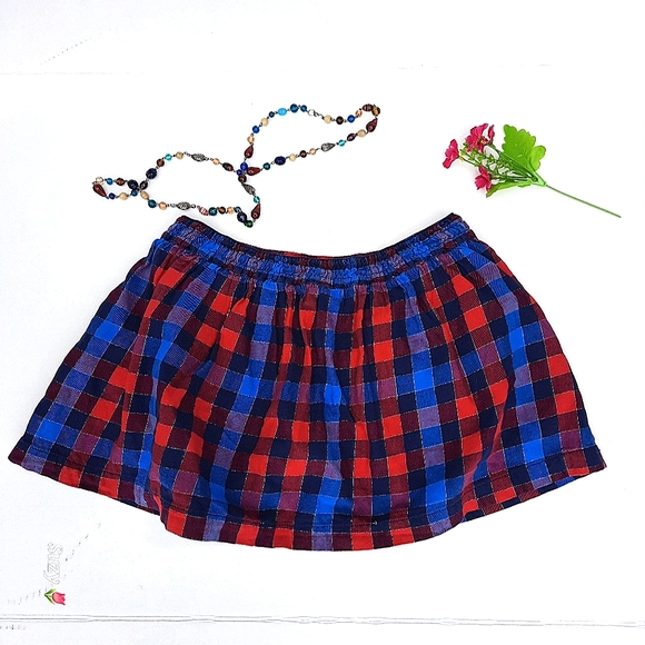 JUSTICE Cotton Plaid Skort, Short - Picture 1 of 9